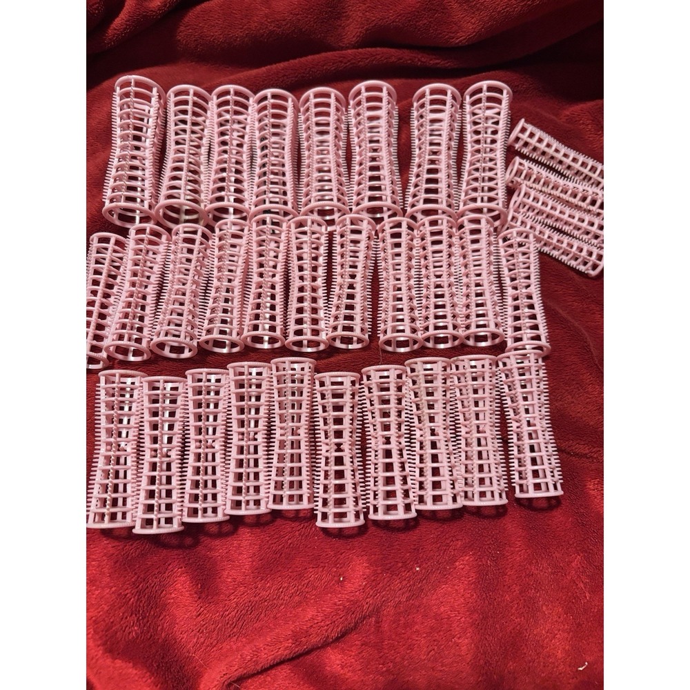 VTG 2" Pink Plastic Heatless Hair Rollers For Styling & Curls 8 L 21 M 4 Small